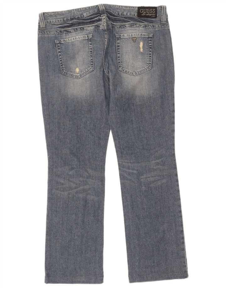 Damskie jeansy Guess w trudnej sytuacji Bootcut W34 L30, niebieska bawełna