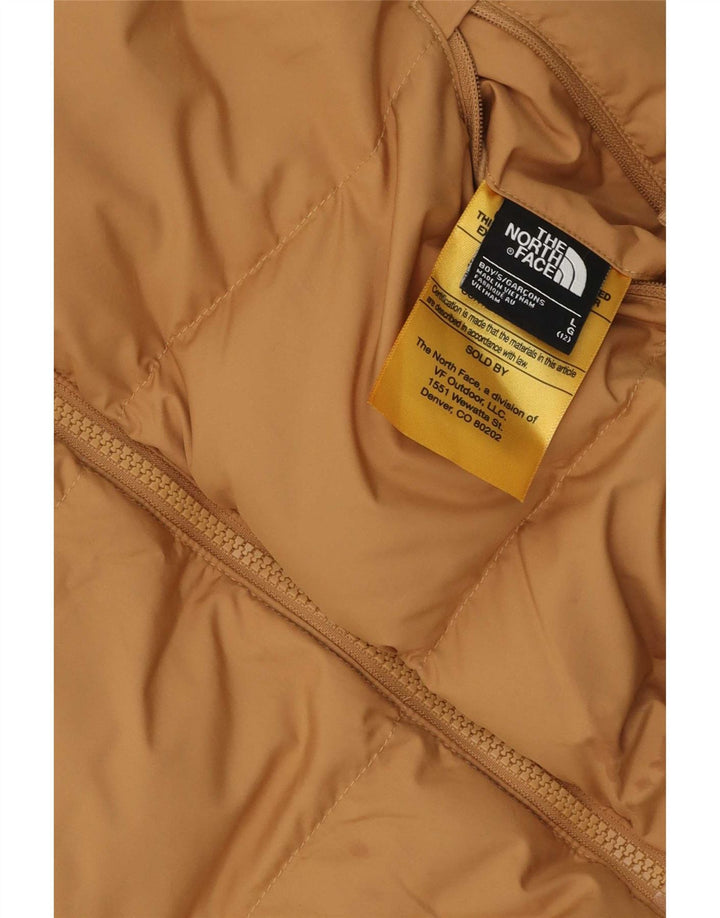 Dwustronna wyściełana kurtka chłopięca z kapturem The North Face 11-12 lat, duża, brązowa