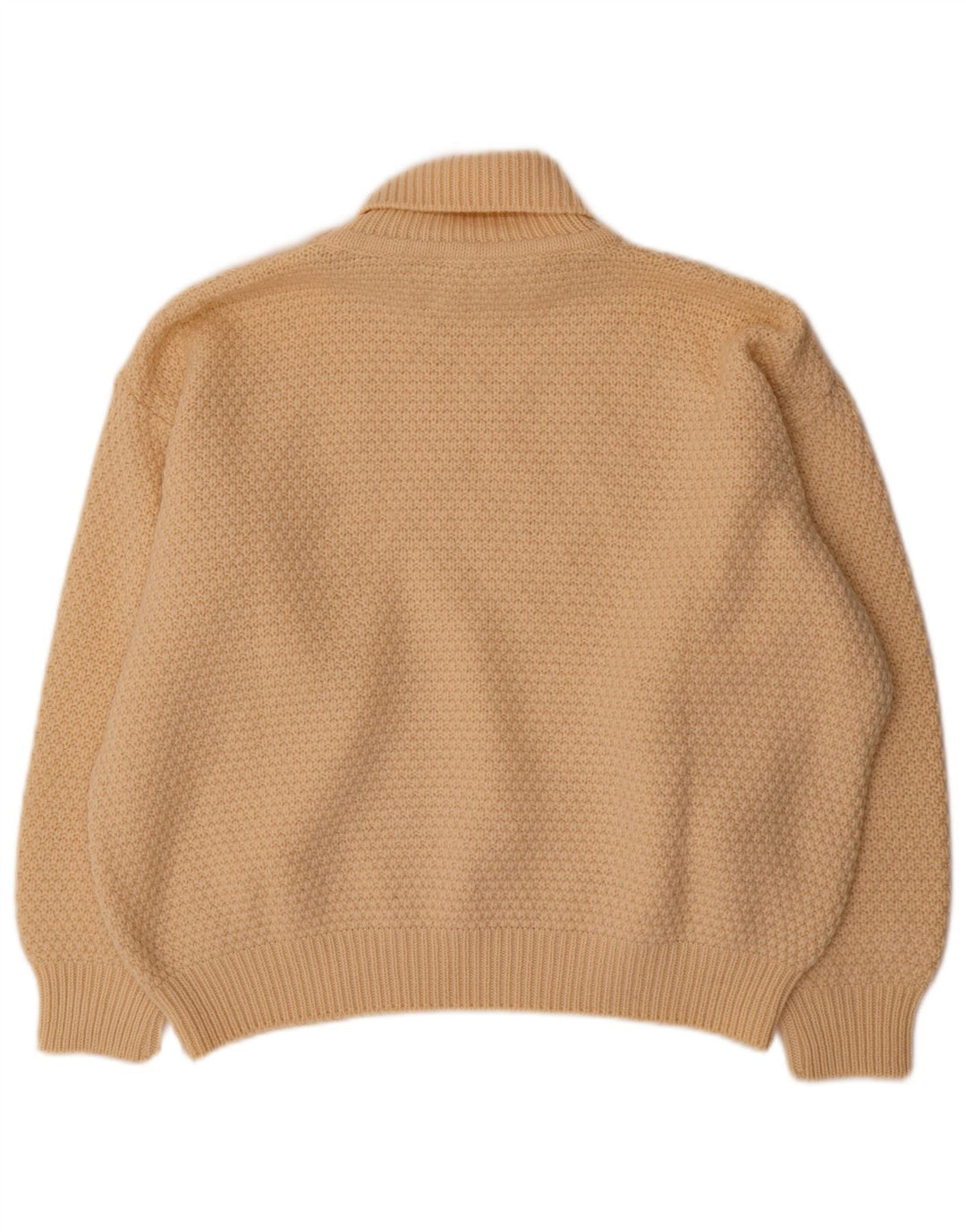 Vintage damski sweter typu Crop Oversize z golfem IT 50 XL w kolorze złamanej bieli