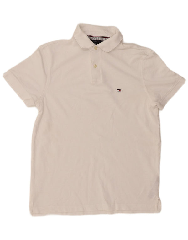 Męska koszulka polo o regularnym kroju TOMMY HILFIGER, mała, biała, bawełniana