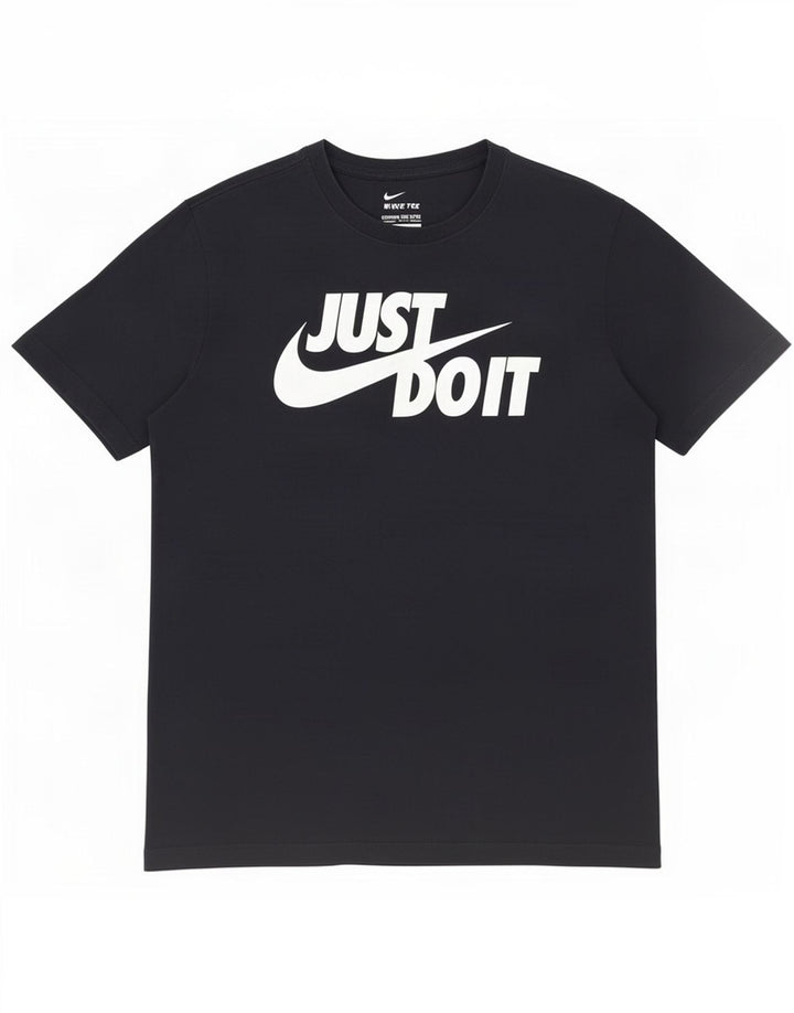 Męski T-shirt z grafiką Nike, średni czarny, bawełniany