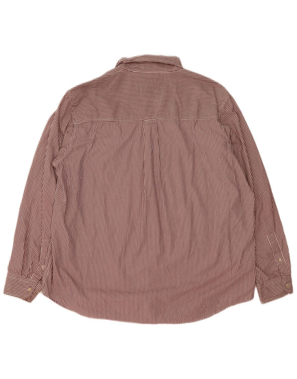 Koszula męska Chaps Easy Care 2XL, bordowa, bawełniana w prążki