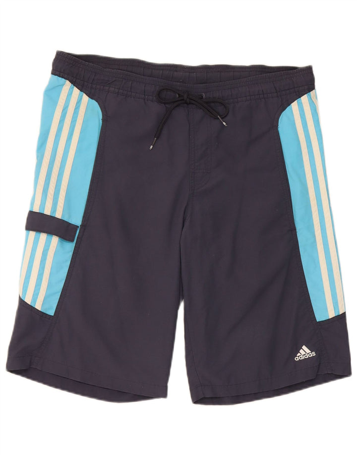 Męskie spodenki kąpielowe Adidas Cargo, małe, granatowe, z poliestru w blokach kolorów
