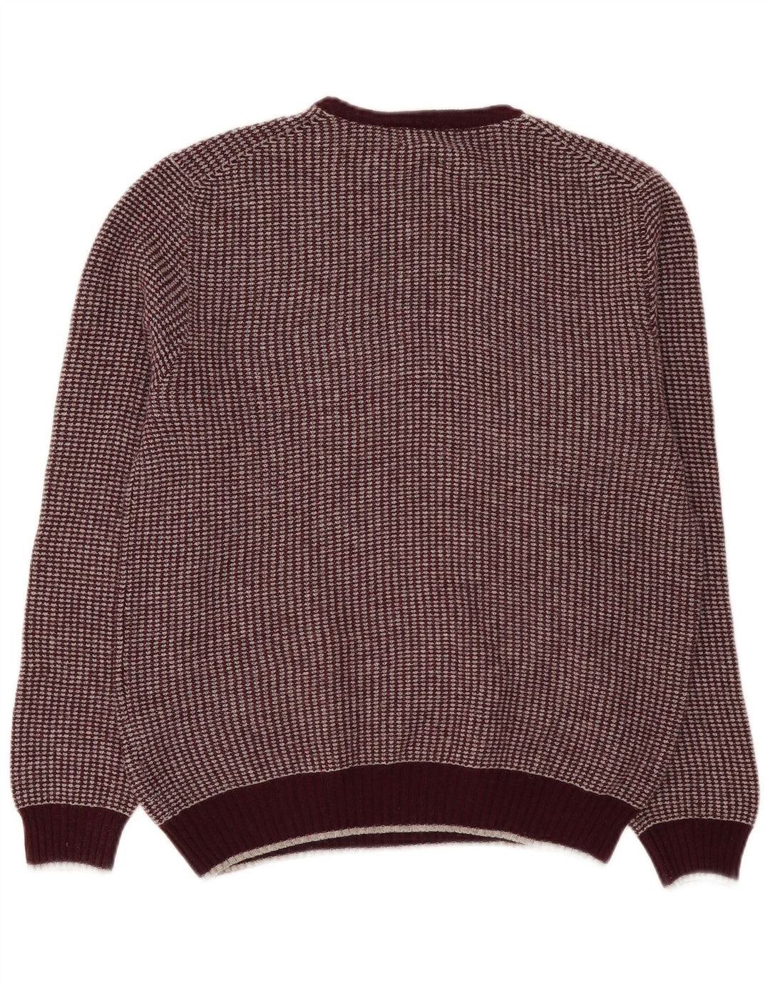 Marks & Spencer Męski sweter z okrągłym dekoltem, średnia, bordowa wełna