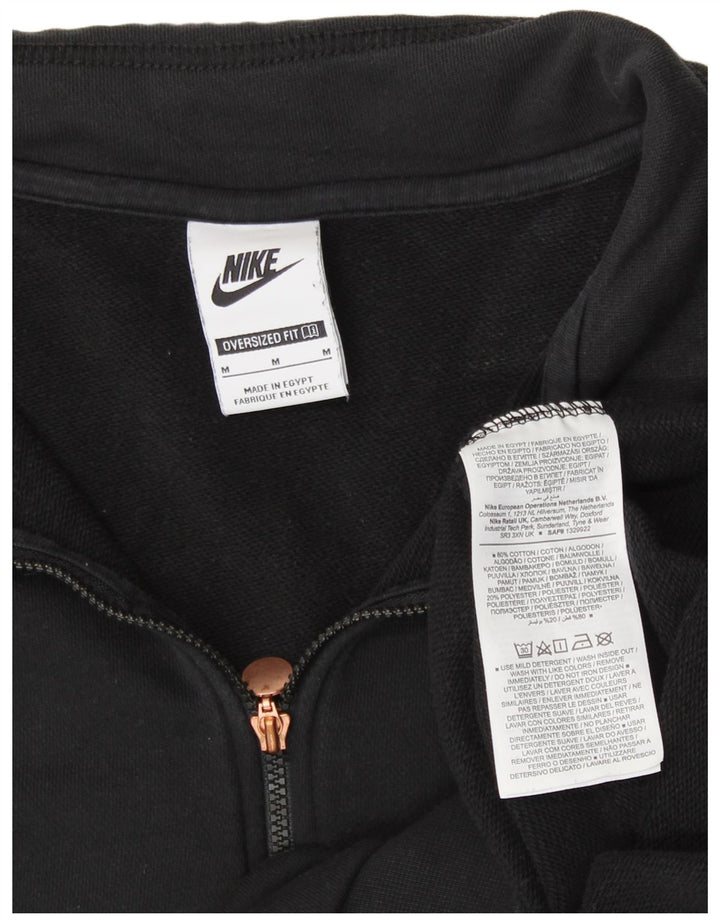 Damski sweter oversize z grafiką NIKE UK 14, średni czarny