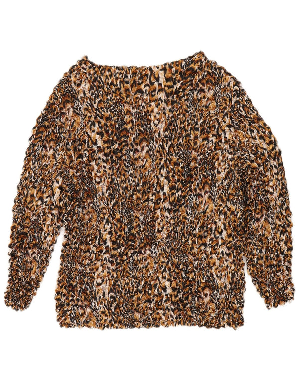 Bluzka damska w stylu vintage, UK 14, średni, wielokolorowy poliester z nadrukiem zwierzęcym