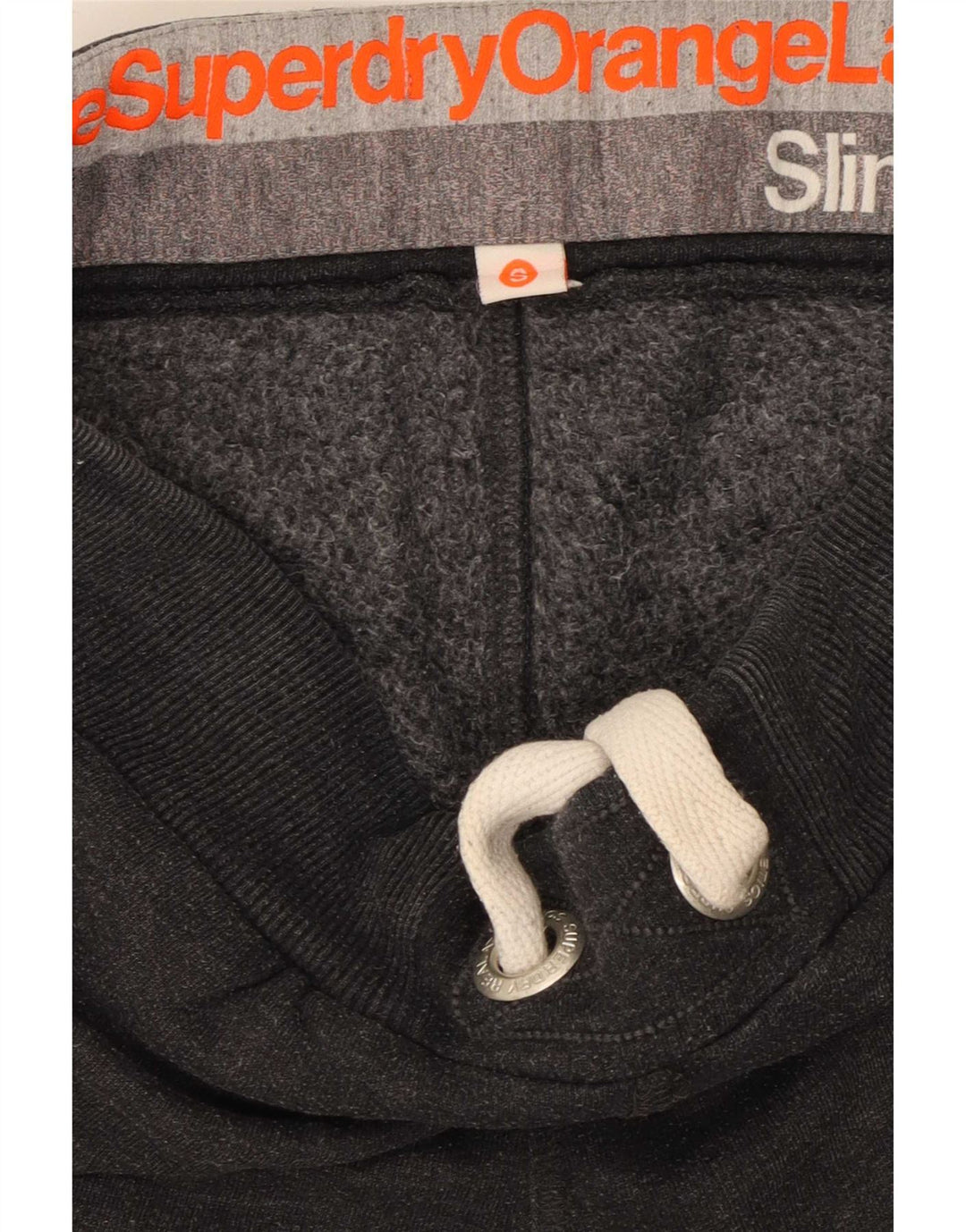Męskie spodnie dresowe Superdry Slim, małe, szare, bawełniane