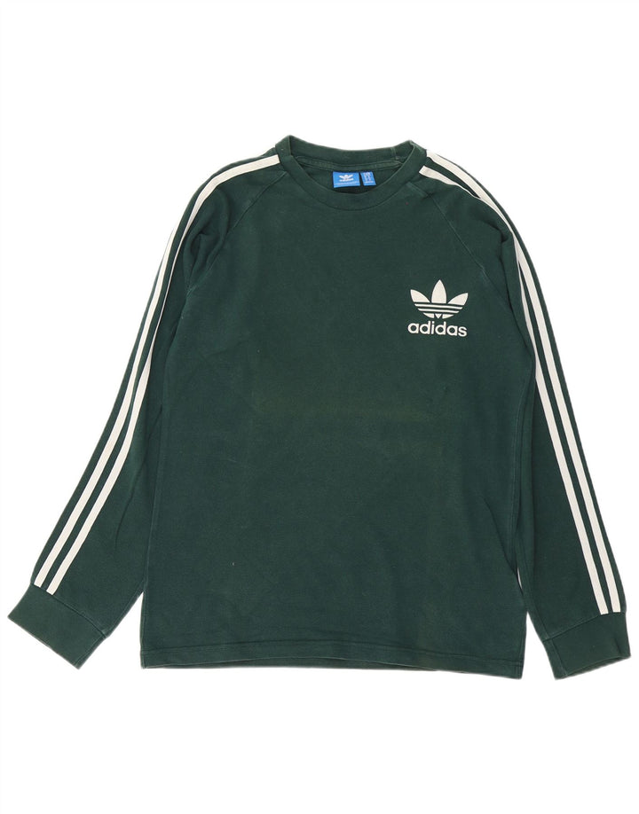 Męska koszulka Adidas z długim rękawem, średnia, zielona bawełna