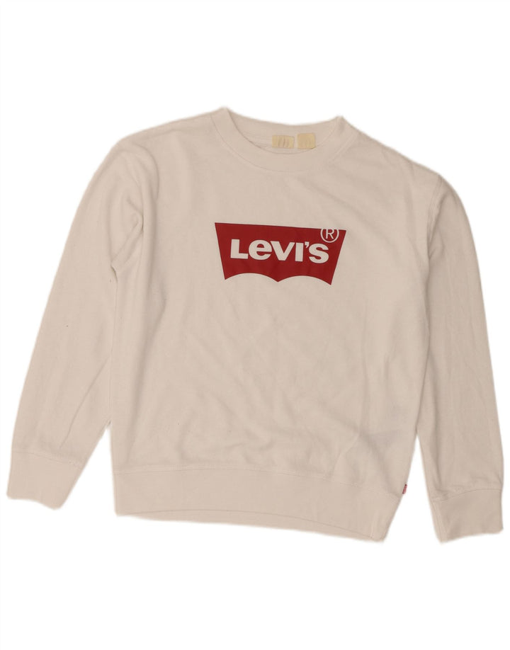 Damska bluza Levi's z grafiką oversize, UK 6 XS, biała bawełna