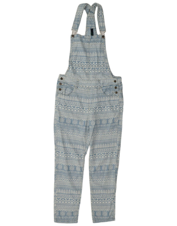 Spodnie ogrodniczki damskie Benetton XS W25 L25 Niebieskie Fair Isle Lyocell