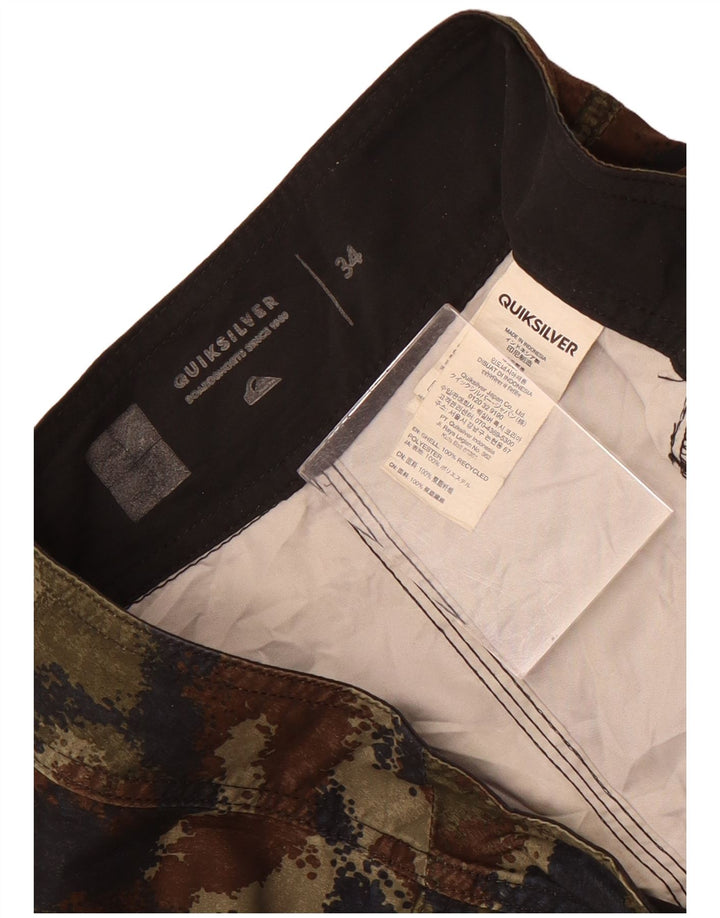 Męskie spodenki kąpielowe Quiksilver, duży poliester w kamuflażu khaki