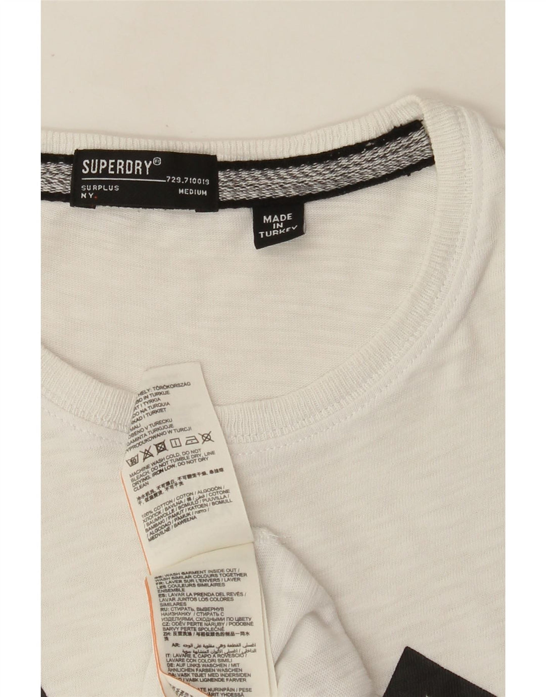 Męska koszulka z grafiką SUPERDRY, średnia biała bawełna