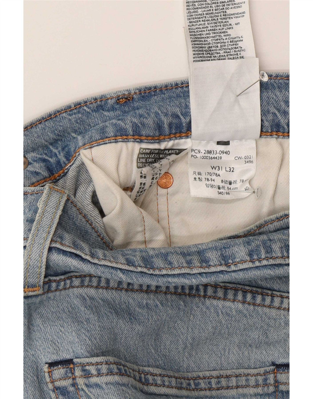 Męskie jeansy Levi's 512 Slim W31 L32 Niebieskie bawełniane