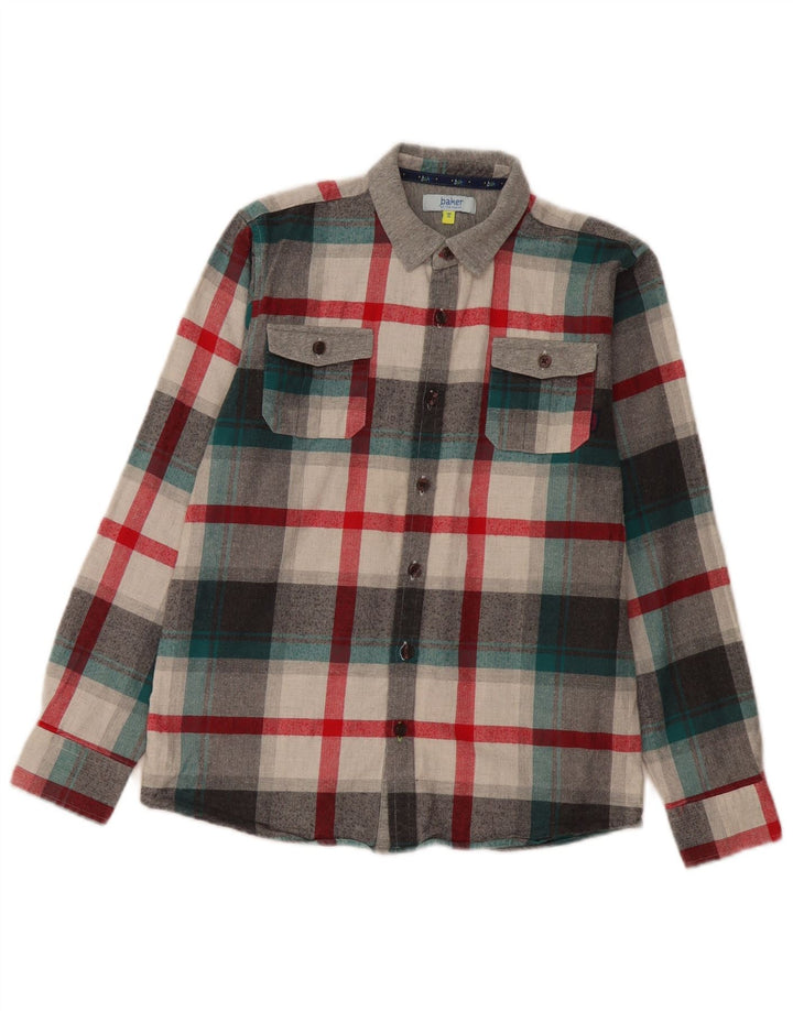 Koszula flanelowa Ted Baker chłopięca 12-13 lat, szara, bawełniana w kratę