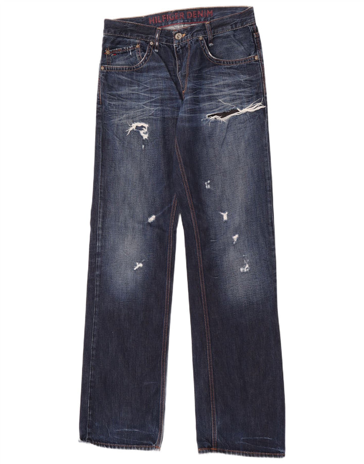 Męskie jeansy Tommy Hilfiger w trudnej sytuacji W31 L36 Niebieskie