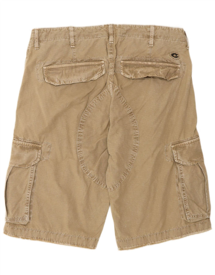 Męskie spodenki cargo w stylu vintage W33 Średni khaki, bawełna w prążki