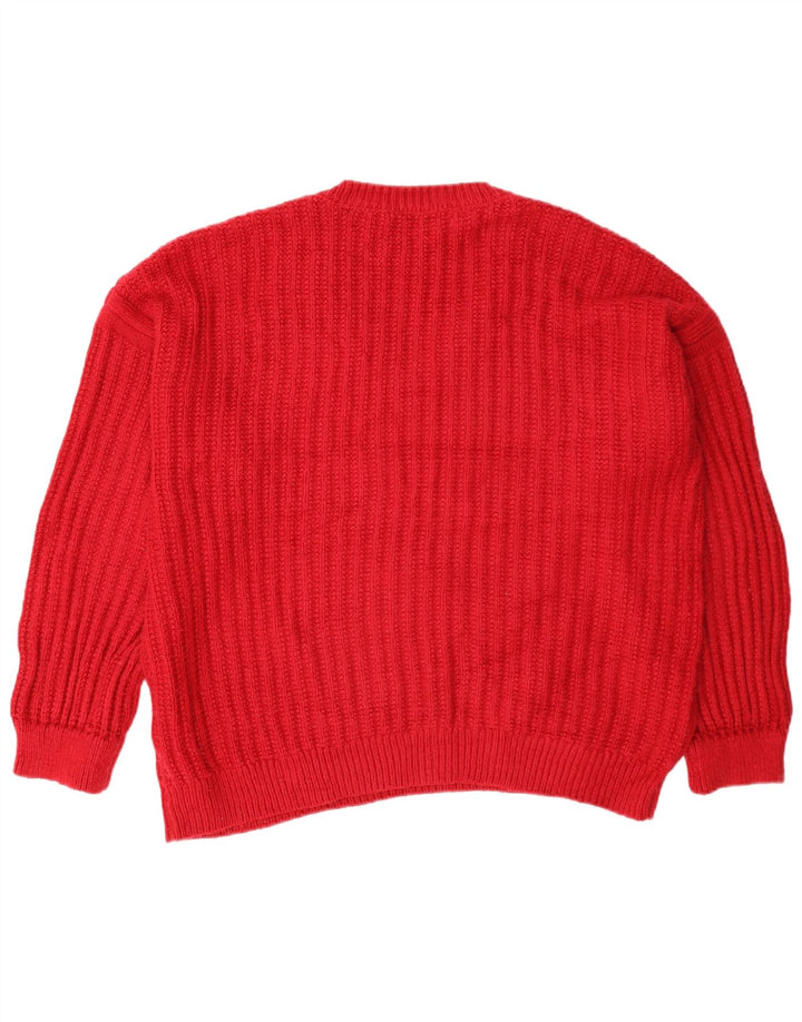 Marks & Spencer Damski sweter oversize z dekoltem w kształcie litery V, UK 16, duży czerwony