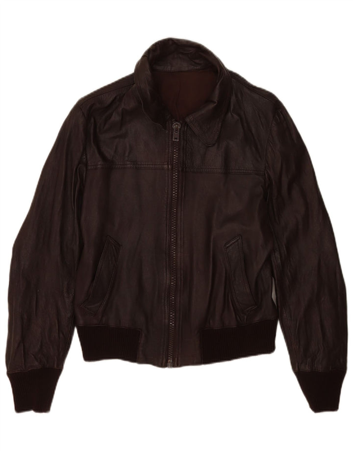 Damska skórzana kurtka bomber w stylu vintage IT 48 XL, brązowa skóra