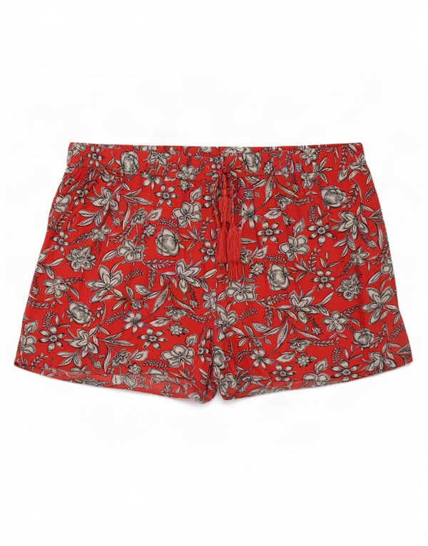 Marks & Spencer Damskie spodenki codzienne z wysokim stanem UK 24 4XL W46 Czerwone kwiaty
