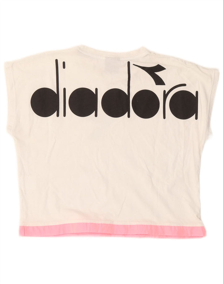Damska koszulka Crop Graphic Top Diadora UK 12 Medium White