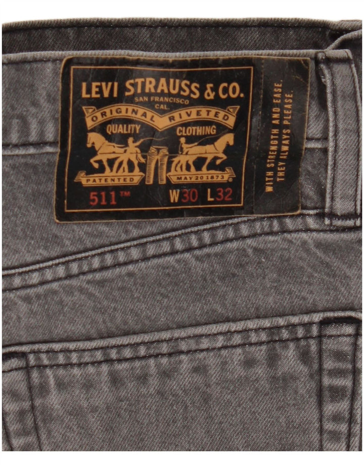 Męskie jeansy LEVI'S 511 Slim W30 L32 Szara bawełna