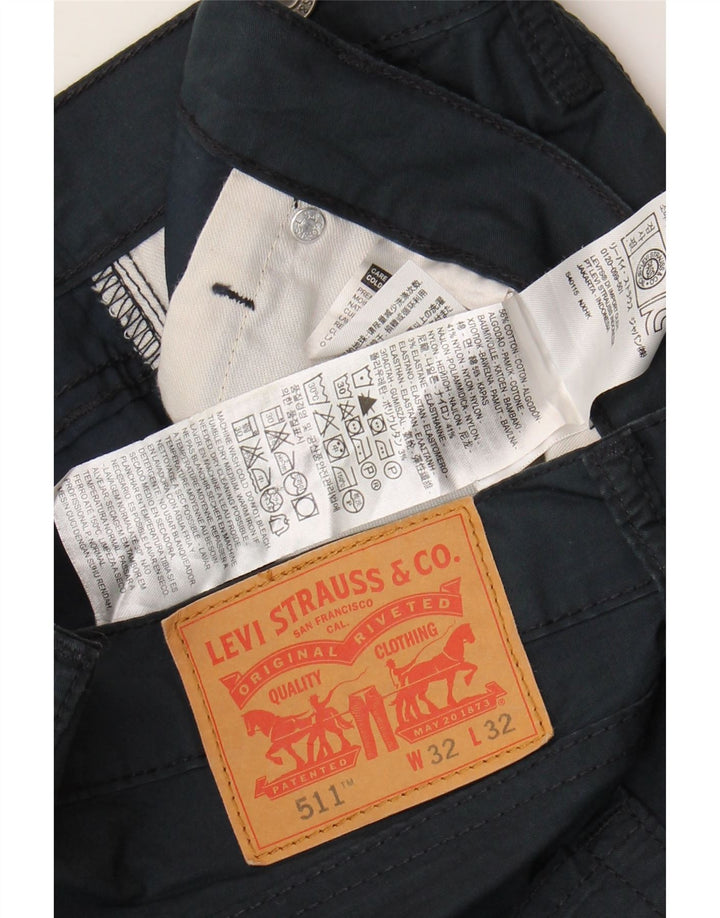 Męskie jeansy Levi's 511 Slim W32 L32 Granatowa bawełna