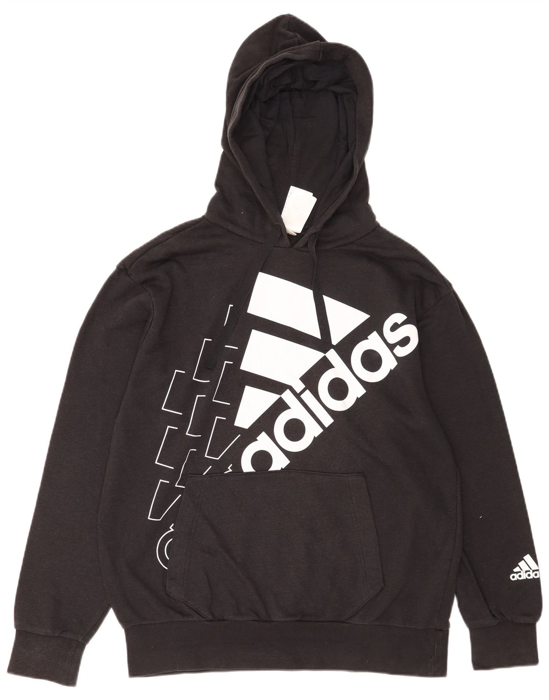 Męska bluza z kapturem Adidas Graphic, średnia czarna, bawełniana