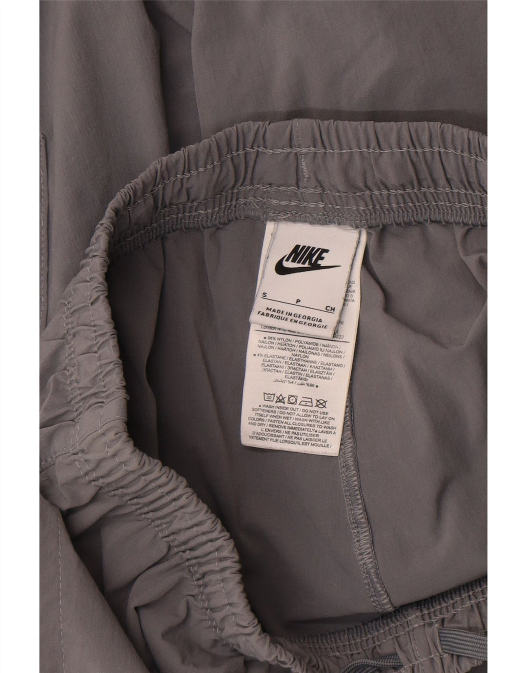 Męskie spodnie dresowe Nike Cargo, małe, szare, nylonowe