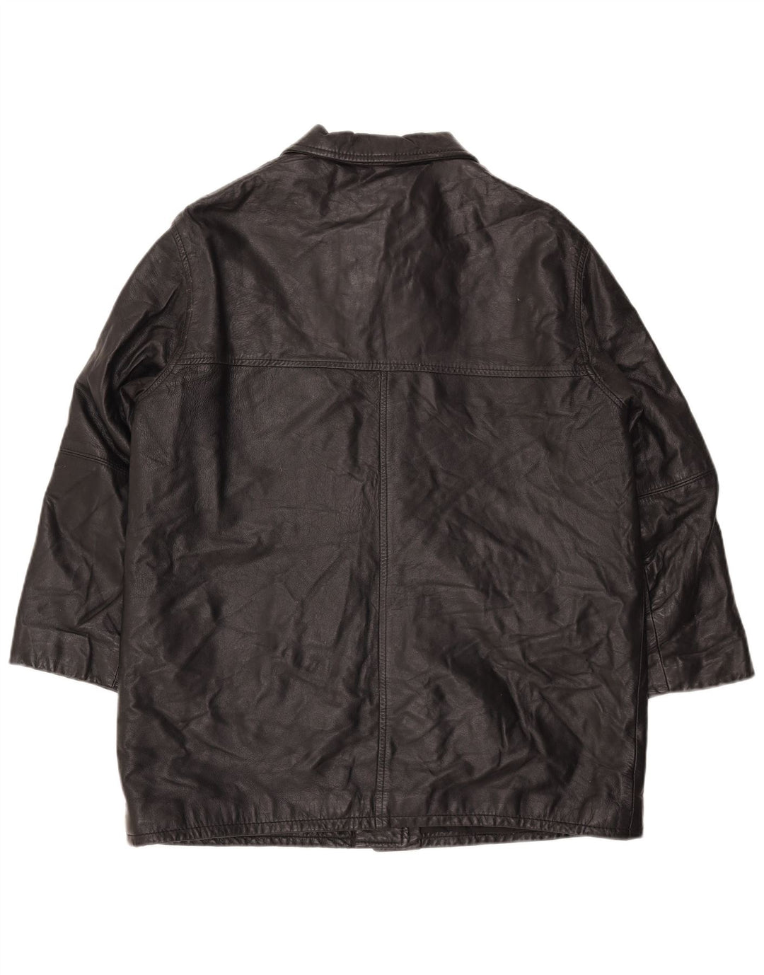 Vintage damska kurtka skórzana oversize EU 40, średnia czarna skóra