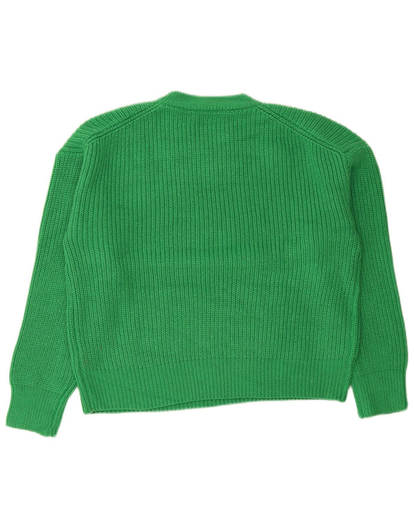 Damski sweter oversize Zara z okrągłym dekoltem UK 14, średni zielony akryl