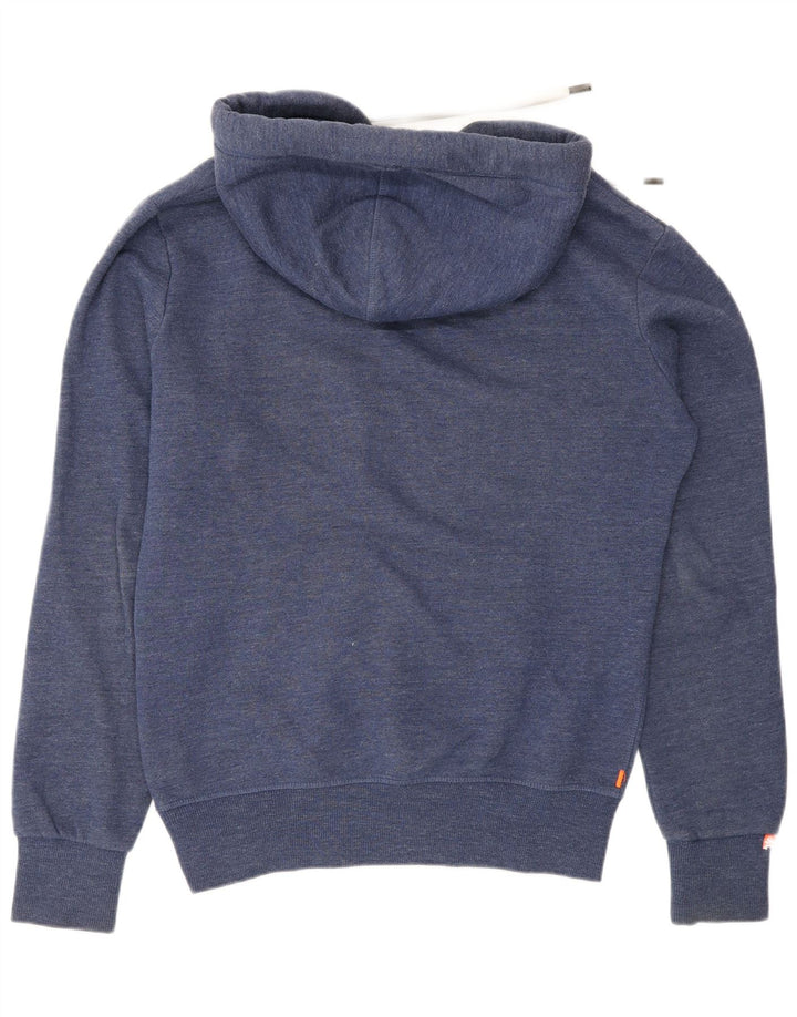 Męski sweter z kapturem Superdry o regularnym kroju, mały, niebieski, bawełniany
