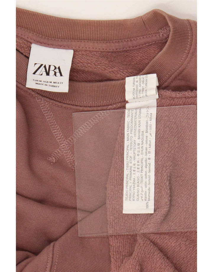 Damski sweter Zara UK 14 Średni brązowy bawełniany