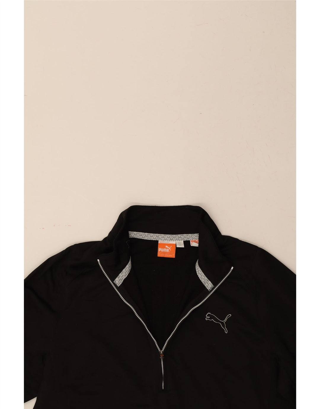 PUMA Mens Zip Neck Pullover Tracksuit Top Large Black Polyester Vintage Puma and Second-Hand Puma from Messina Hembry 