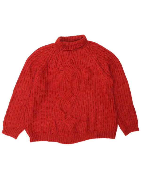 Sweter damski Massimo Dutti z wywijanym dekoltem UK 14, średni burgundowy akryl