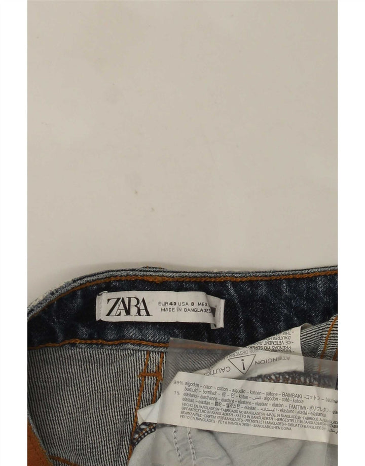 Damskie jeansy Zara w trudnej sytuacji, proste EU 40, średnie, W30, L28, niebieska bawełna