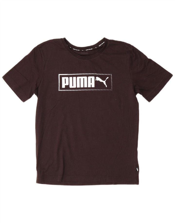 Męski T-shirt z grafiką Puma, mały, czarny, bawełniany