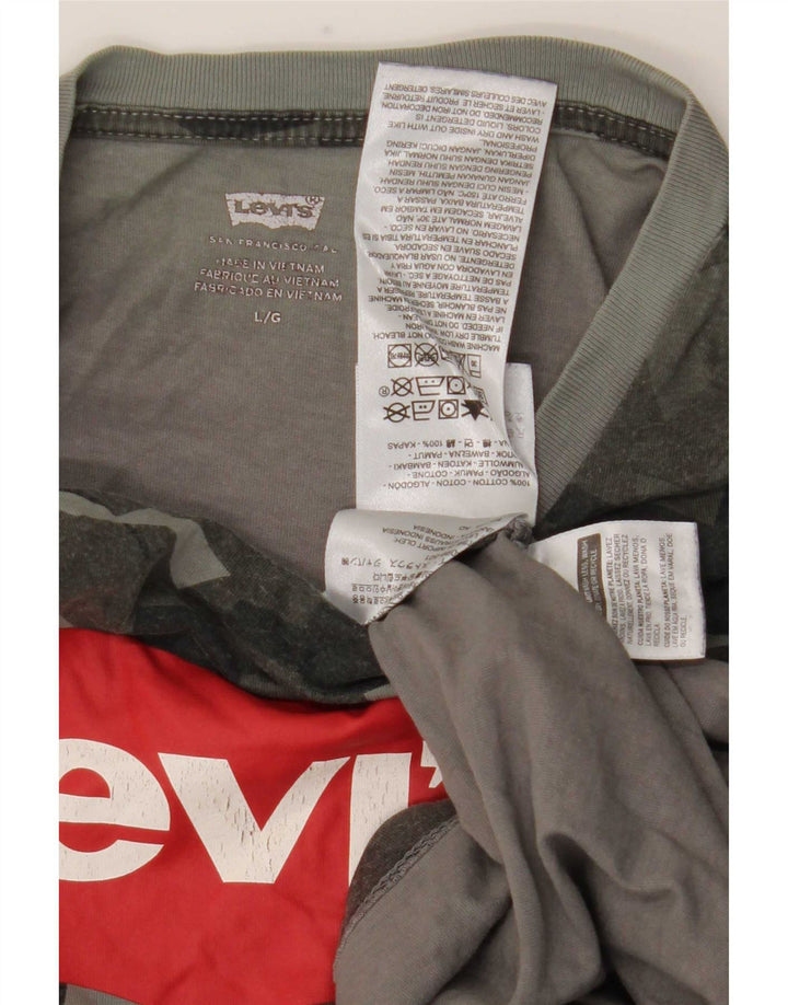 Męski T-shirt z grafiką Levi's, duży, wielokolorowy, bawełniany kamuflaż