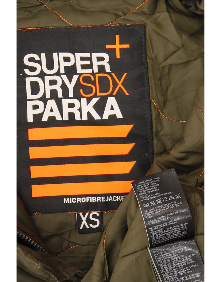 Damska kurtka parka oversize z kapturem Superdry UK 6 XS Khaki, poliester