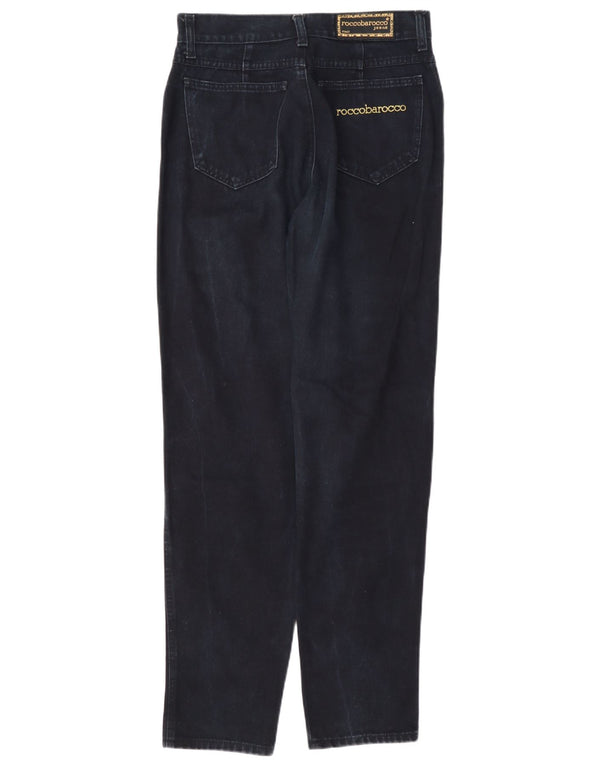 Damskie jeansy Roccobarocco z wysokim stanem IT 44 Medium W30 L31 granatowe