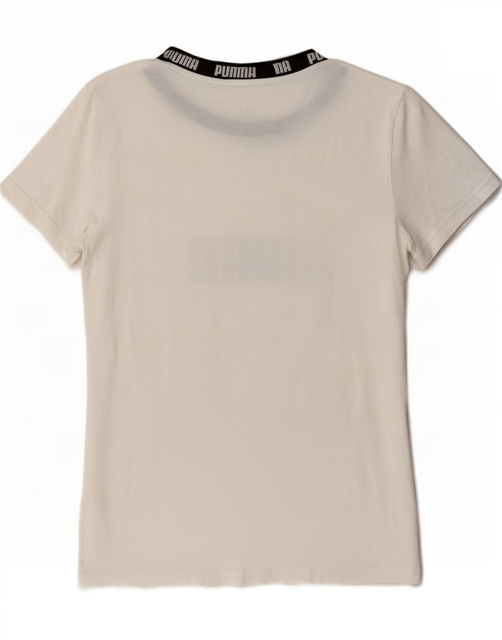Damska koszulka Puma Regular Graphic Top UK 14 Średnia biel
