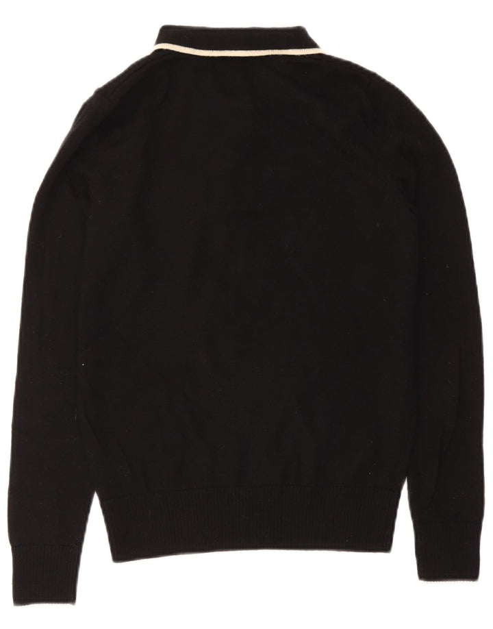 Damski sweter polo Fred Perry UK 10 Small Black Wełna