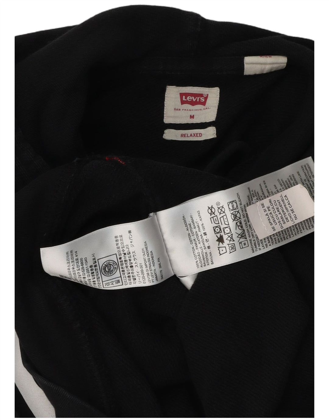 Męski sweter z kapturem z grafiką Levi's, średni czarny, bawełniany