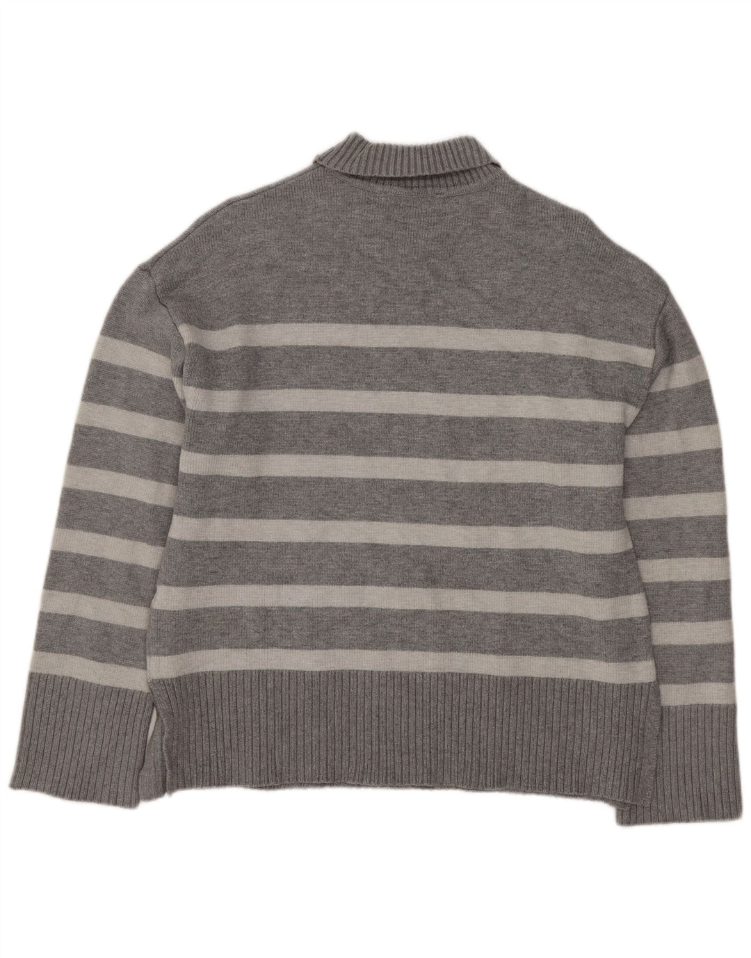 Damski sweter oversize z golfem Zara UK 10 w małe szare paski
