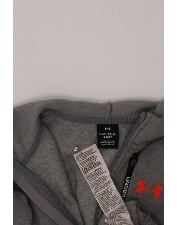 UNDER ARMOUR Chłopięcy sweter z kapturem i zamkiem, 3-4 lata, szary