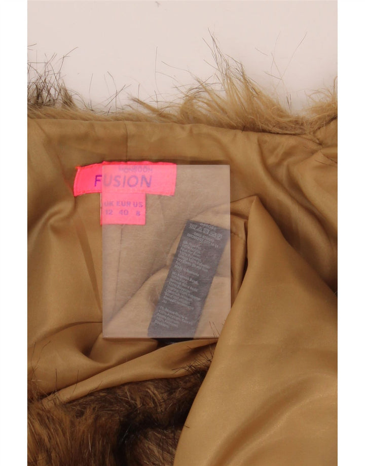 MONSOON Damska kurtka ze sztucznym futerkiem z rękawem 3/4 MONSOON, UK 12, średni beż
