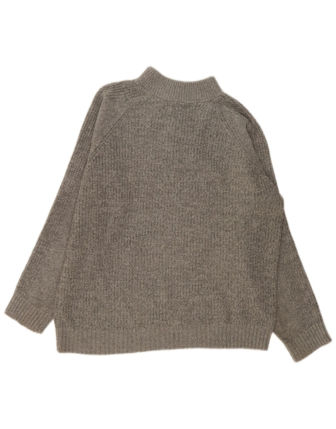 Marks & Spencer Męski sweter z zamkiem błyskawicznym, duży, szary, nakrapiany akryl