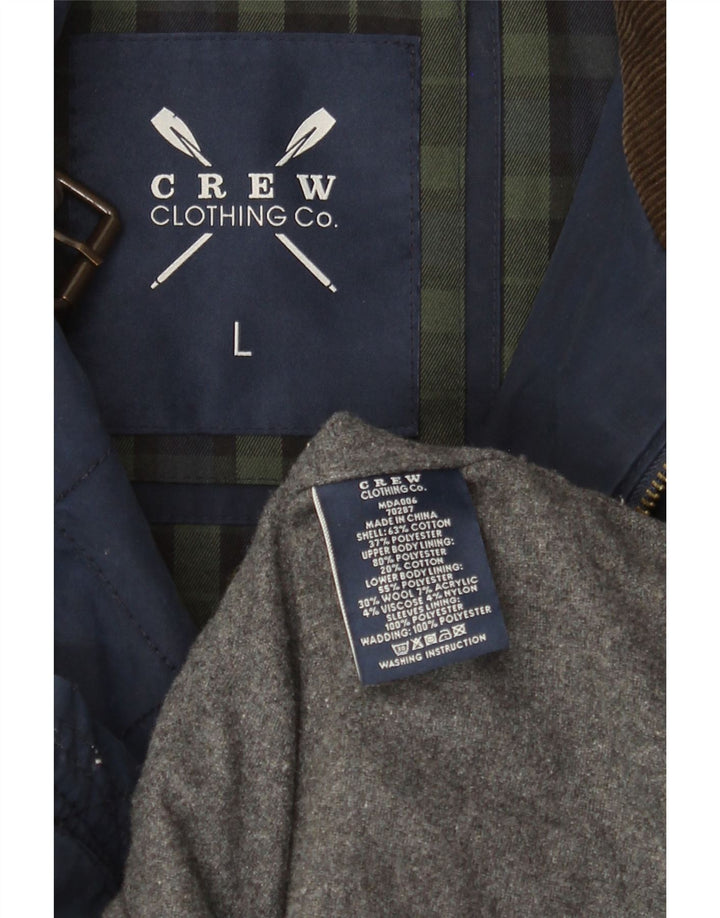 Crew Clothing Męska pikowana kurtka UK 40, duża, granatowa, bawełniana