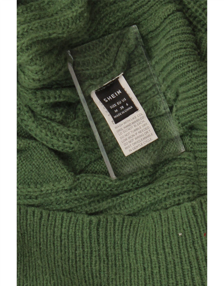 Damski sweter oversize SHEIN z golfem UK 14, średni zielony