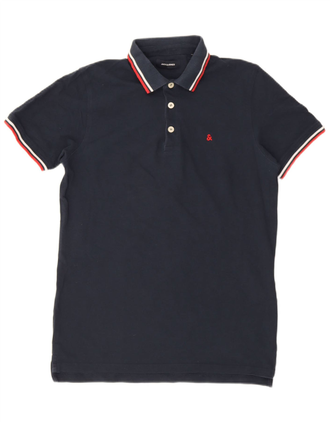 Męska koszulka polo Jack & Jones, średnia, granatowa, bawełniana