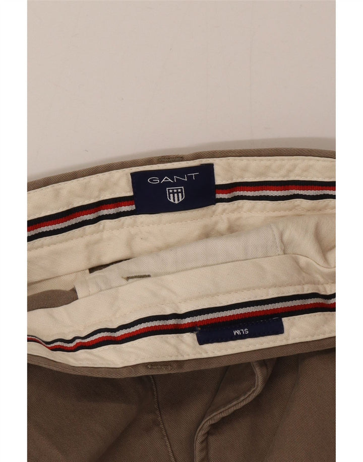 Męskie spodnie typu slim chino Gant W40 L32 Khaki